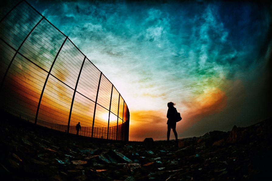 girl caught in a storm of color - Max Kenzory Experimental Photographer