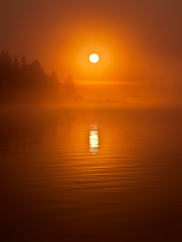 Солнце сквозь туман. Озеро Зюраткуль - Олег Мокрушев