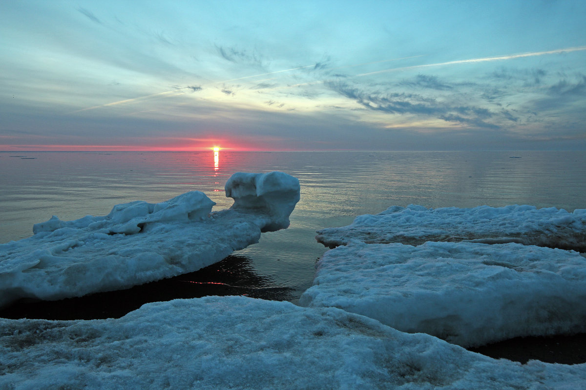 Весна. Закат на Белом море - Владимир Шибинский