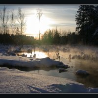 Зимний пейзаж с солнцем и рекой ... :: Андрей Коптелов