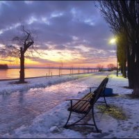 Рассвет на Днепровской набережной :: Елена Кошель