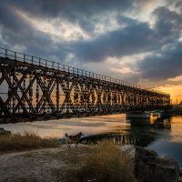 Мост, пес и закат... :: Сергей Офицер