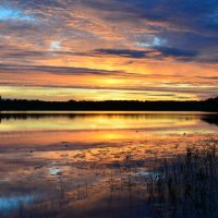 закат на озере :: Борис Устюжанин