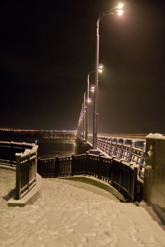 Зима, мост, улица, фонарь. - Alex Yordan