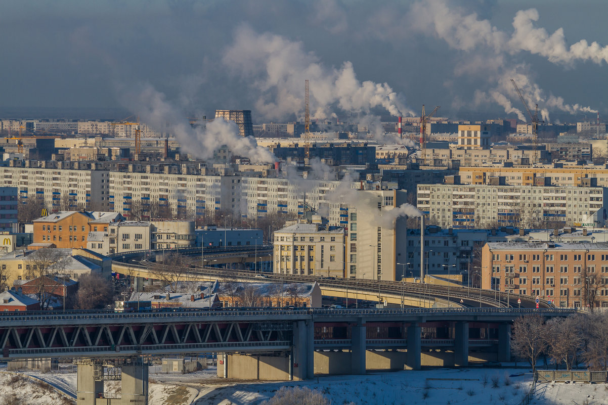 Н.Новгород. Переход метроавтомобилього моста в эстакаду. - Максим Баранцев