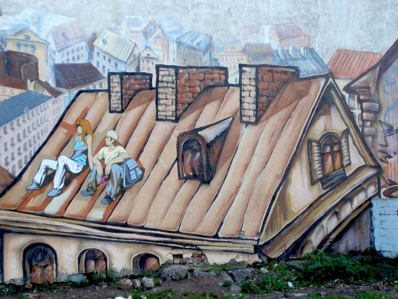 Граффити на заброшенном доме - Людмила Алексеева