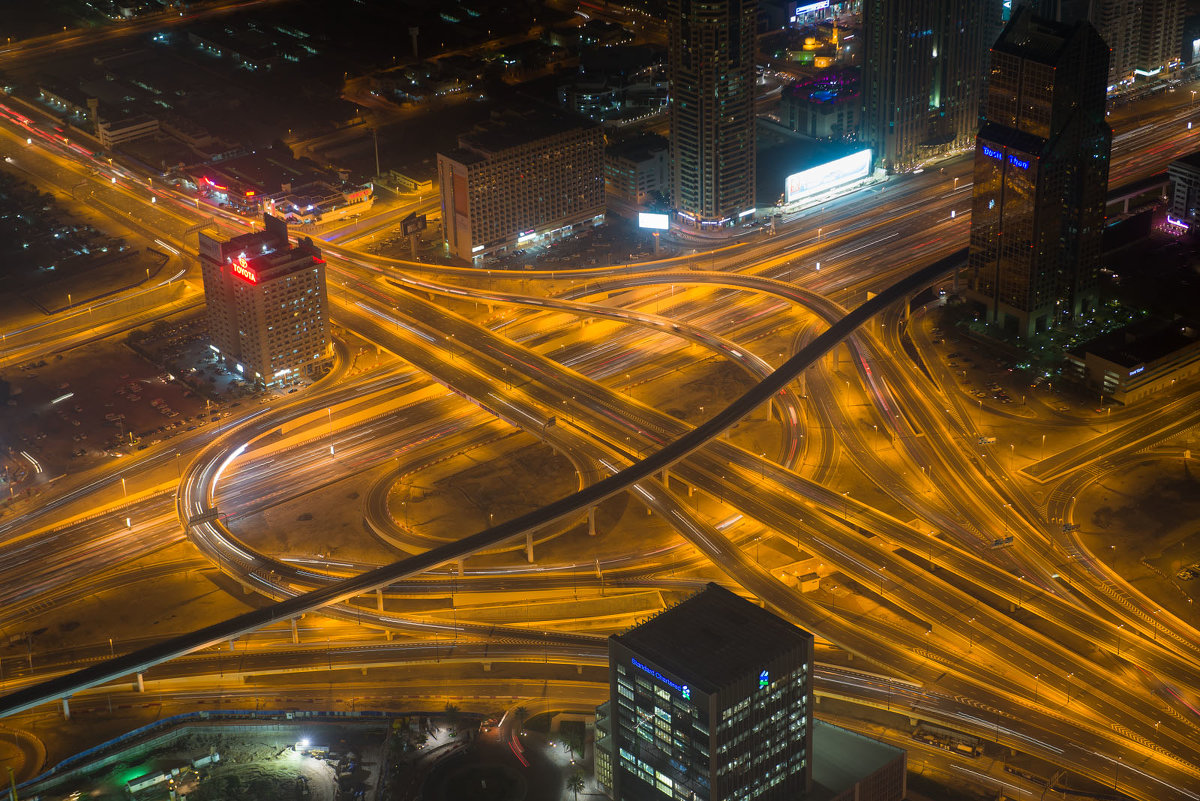 Вид на Первую транспортную развязку -First Interchange on Sheikh Zayed Road - человечик prikolist