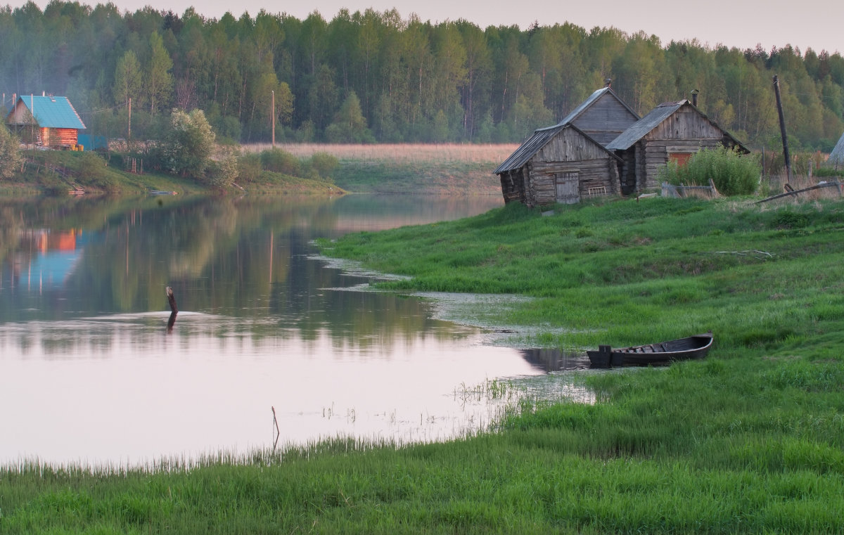 Деревенский пейзаж на реке Шуе - Екатерина Голубкова