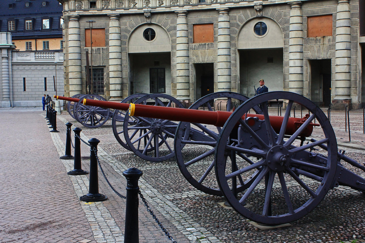 Пушки и караульный у Королевского Дворца.(Стокгольм) - Александр Лейкум