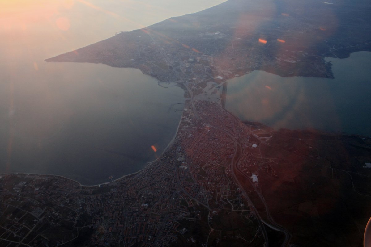 Полет, вид из иллюминатора, вид из самолета, Турция, Стамбул, Босфор, залив, море, панорама, вид, - Olga 