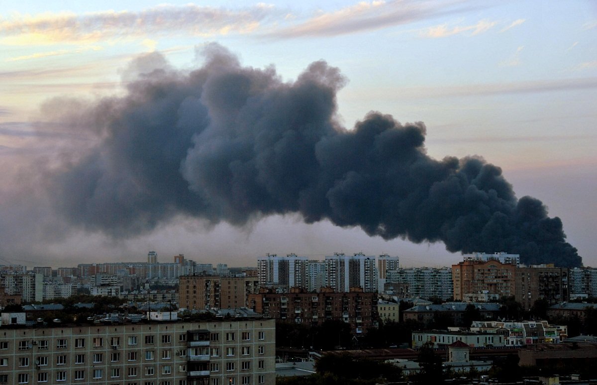крупный пожар сегодня в Моске - Елена Познокос