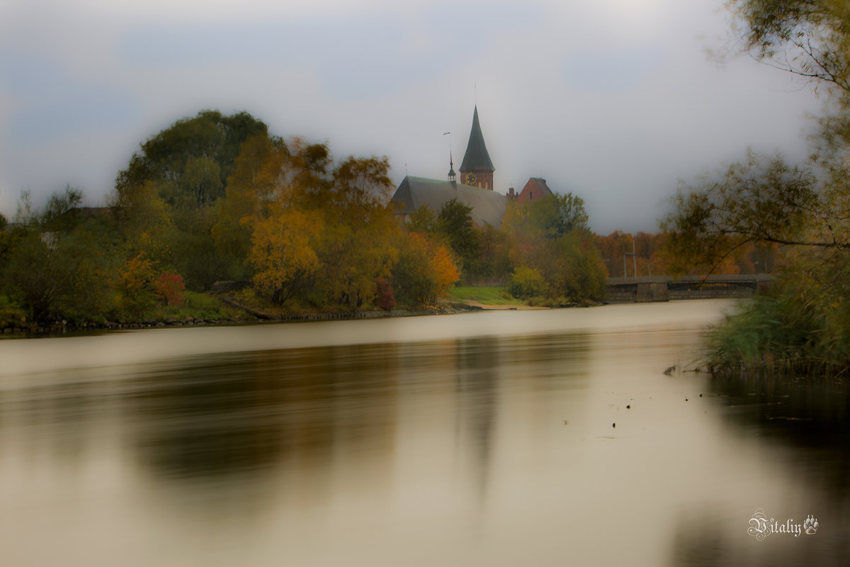 Осень, вид на кафедральный собор и остров Кнайпхов (Калининград) - Виталий Латышонок