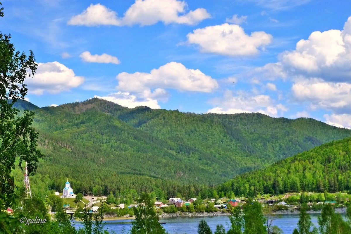Пейзаж с видом на правый берег Енисея - galina tihonova