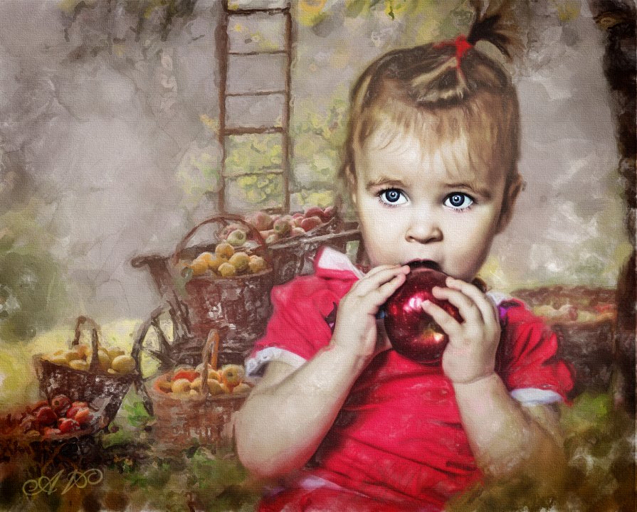 портрет с яблоком - Анастасия Аникеева