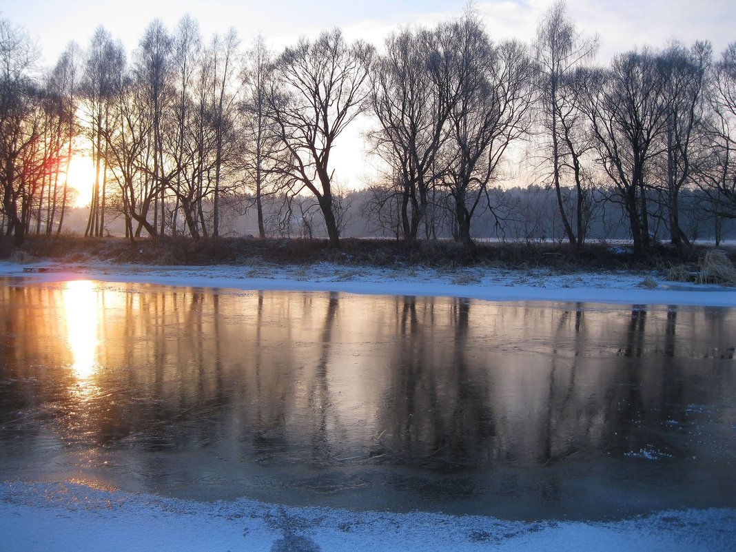 Первый тонкий лед с отражениями - Леонид Корейба