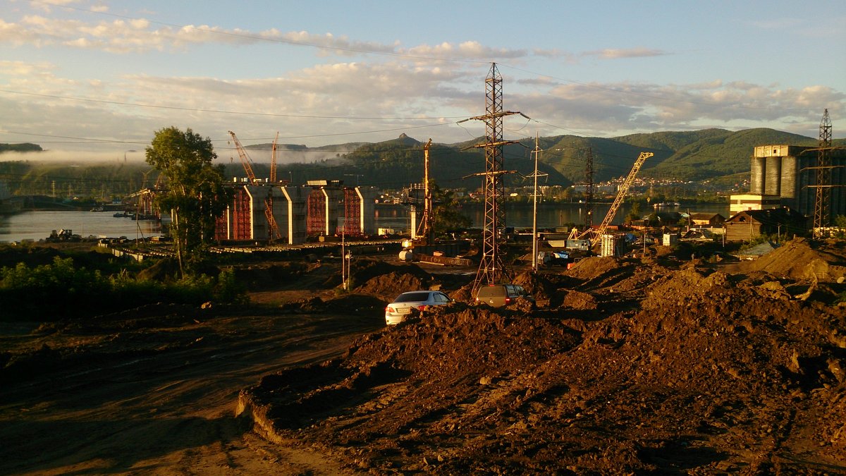 Строительство четвертого моста в Красноярске. - Илья Су-фу-дэ