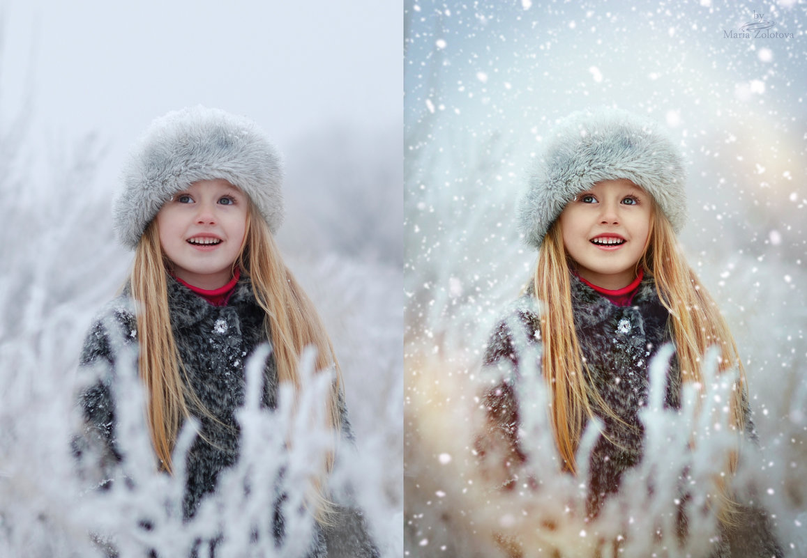 Цветокоррекция зимних фотографий