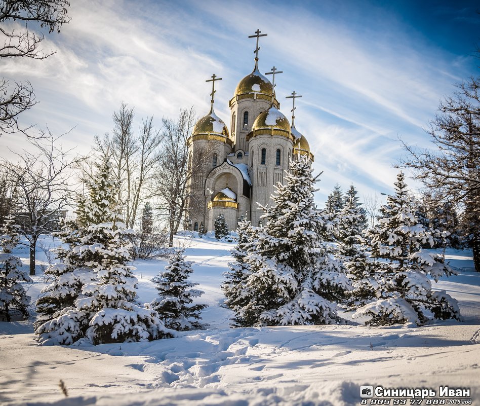 снег, зима, церквушка - Иван Синицарь