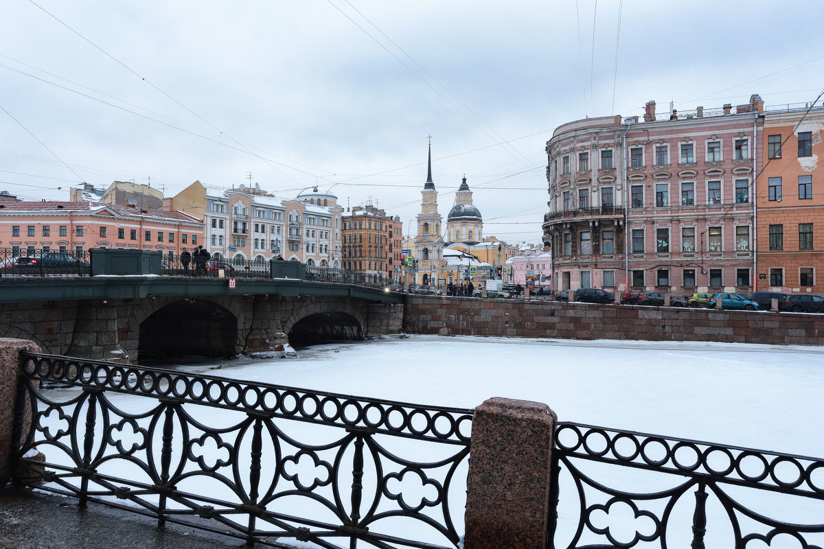 СПб. Фонтанка. Мост Белинского. Ц. св. Симеония и Анны. - Евгений Никифоров