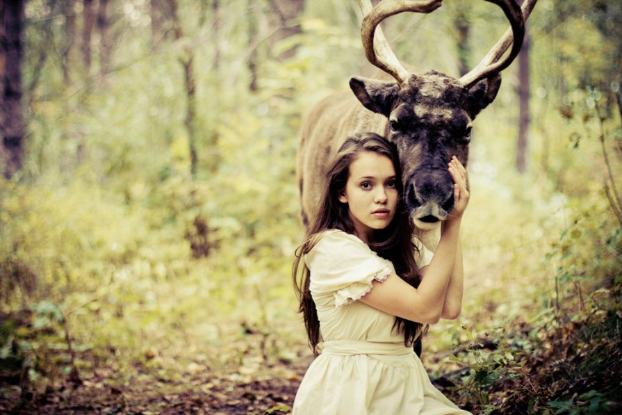 Girl & Deer - Марина Титова