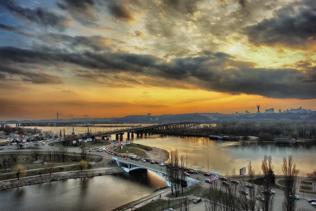 Вид на мост Патона в Киеве - Free 