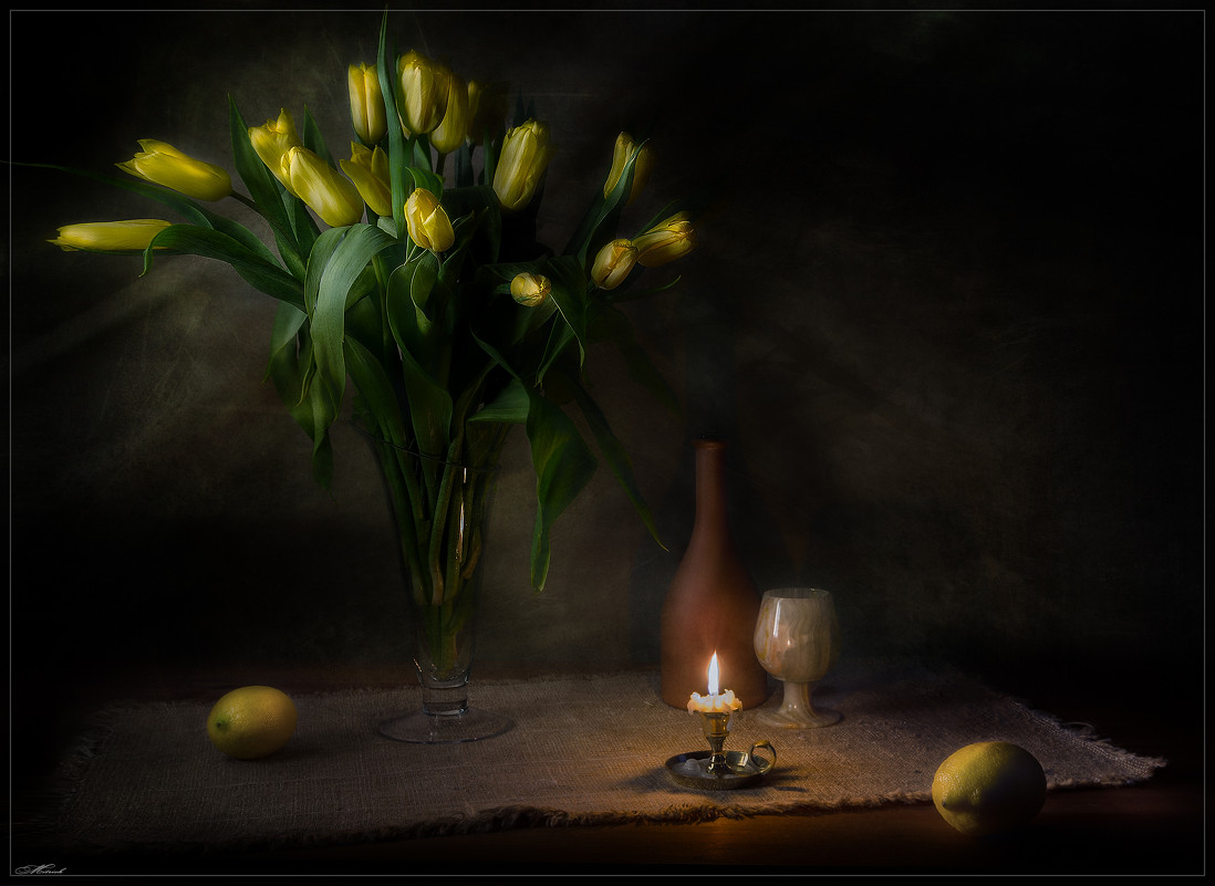 Натюрморт с желтыми тюльпанами - Дмитрий Motorin