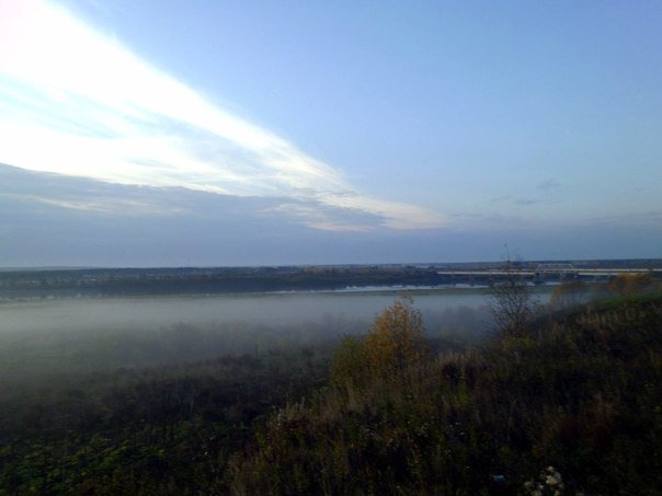 Утренний осенний туман в долине реки Вымь - Николай Туркин 