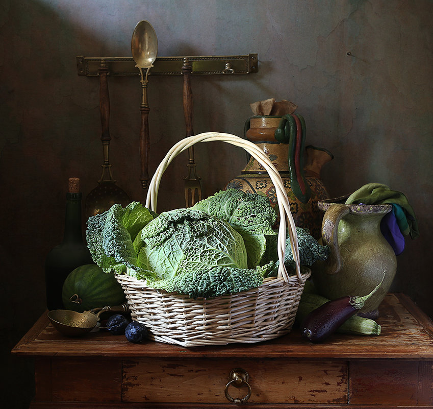 Кухонная зарисовка с савойской капустой - Татьяна Карачкова