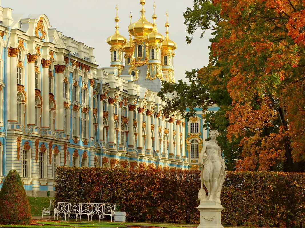 Царское село Екатерининский дворец осень