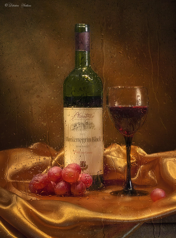 Натюрморт за мокрым стеклом с вином - Светлана Л.