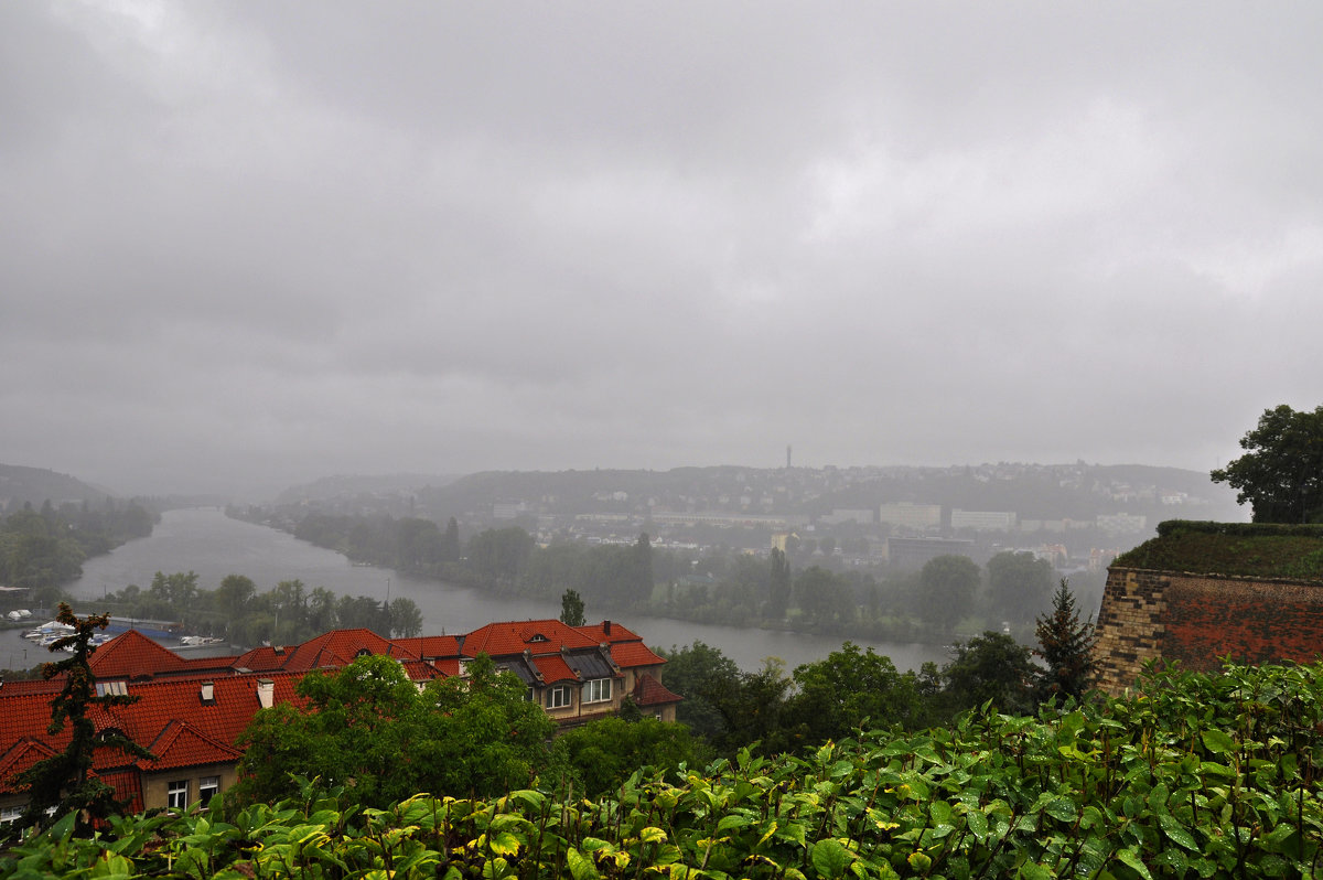 Вид Праги от Вышеграда. Дождь. View of Prague from Vyšehrad. Rain. - Юрий Воронов