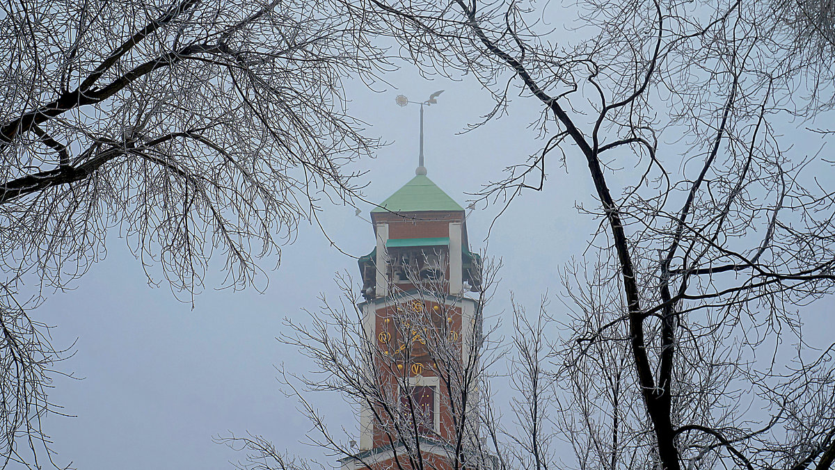 Туман в городе.  Башня с курантами. - Elena Izotova