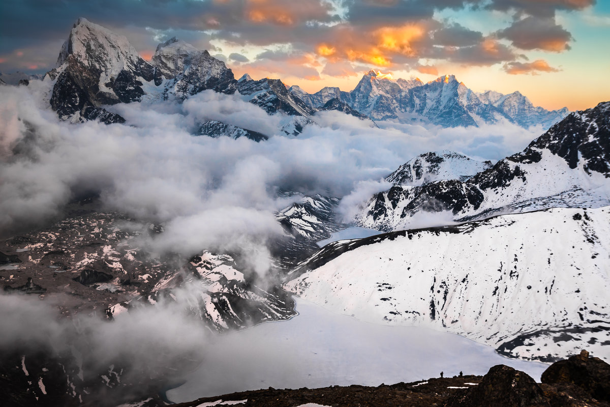 Оксана Гильман - Закат над Гималаями. Вид с пика Гокио Ри - Фотоконкурс Epson