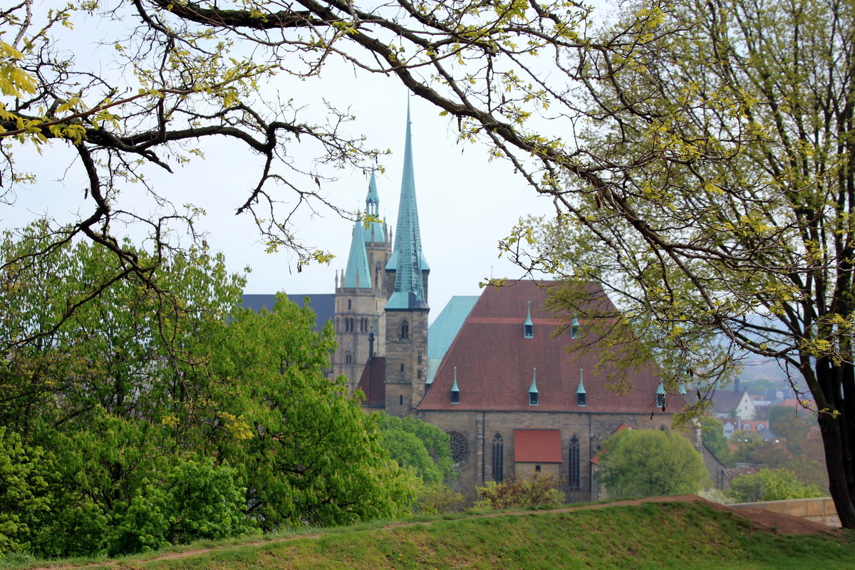 кафедральный собор Эрфурта (1170 год) и церковь святого Севера (1148 год) - Olga 
