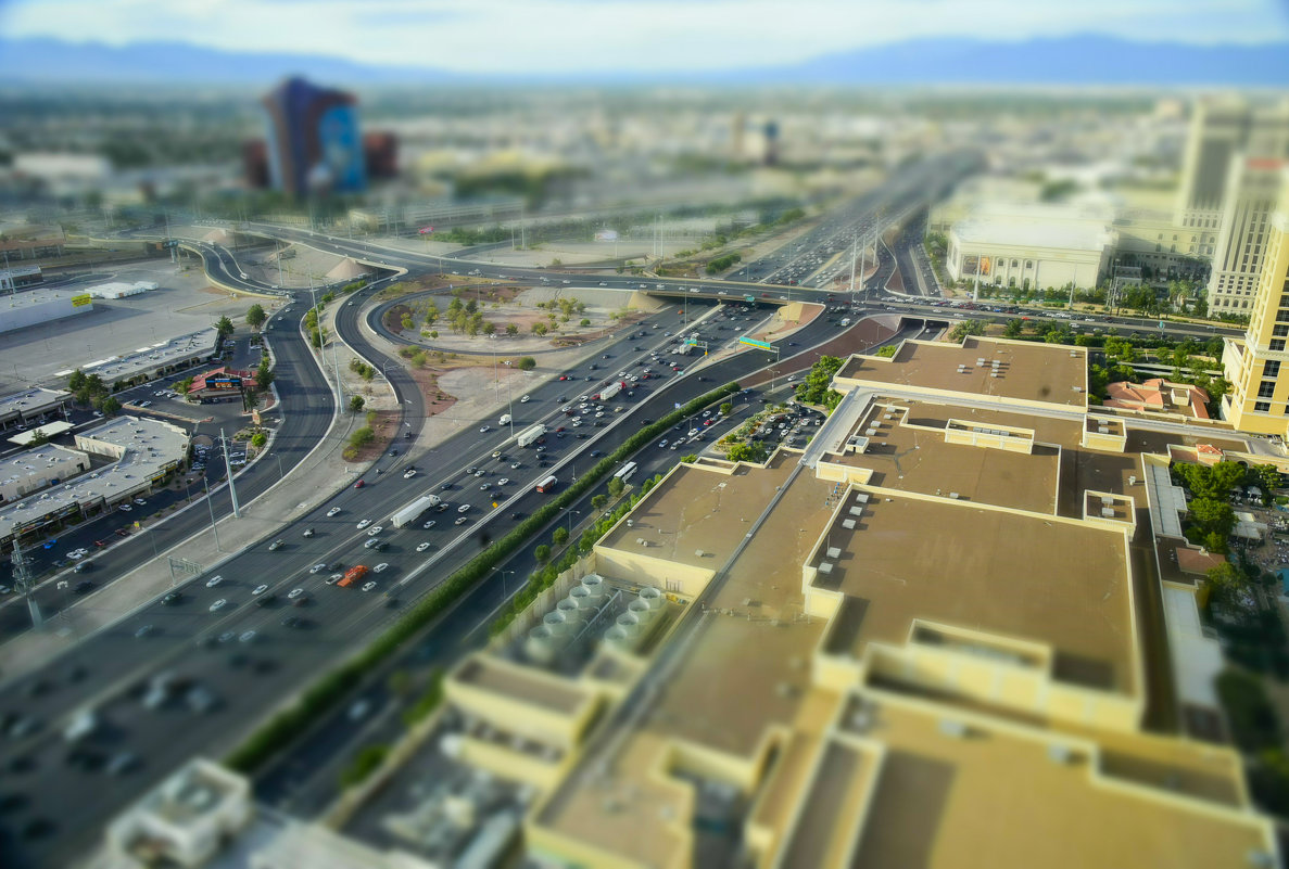 Перспектива улицы в Лас Вегасе с тилт-шифт - Андрей Крючков