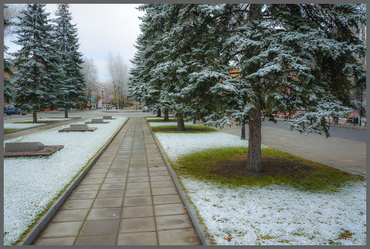 Зимняя дорожка в парке - юрий Амосов