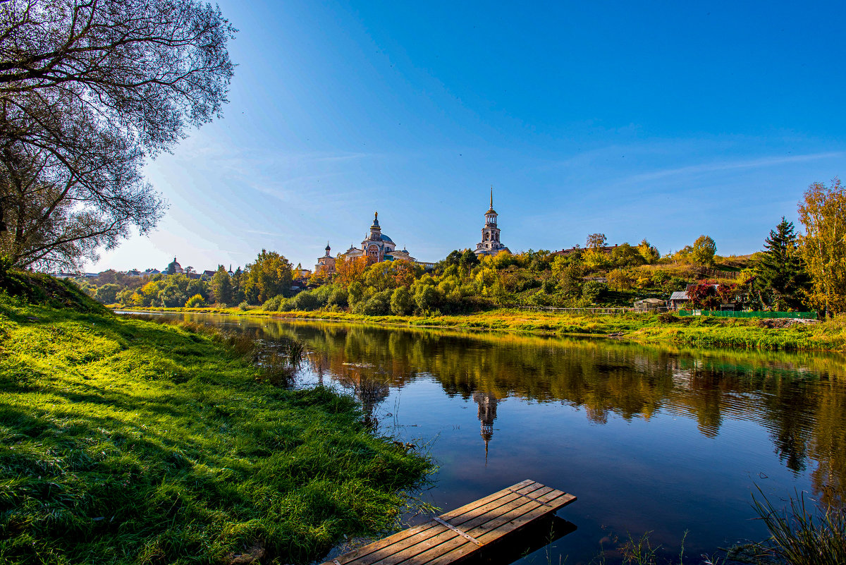 Город Торжок. река Тверца. Борисоглебский монастырь. - Николай 