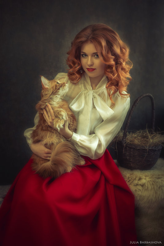 Девушка и кот - Julia Barbashova