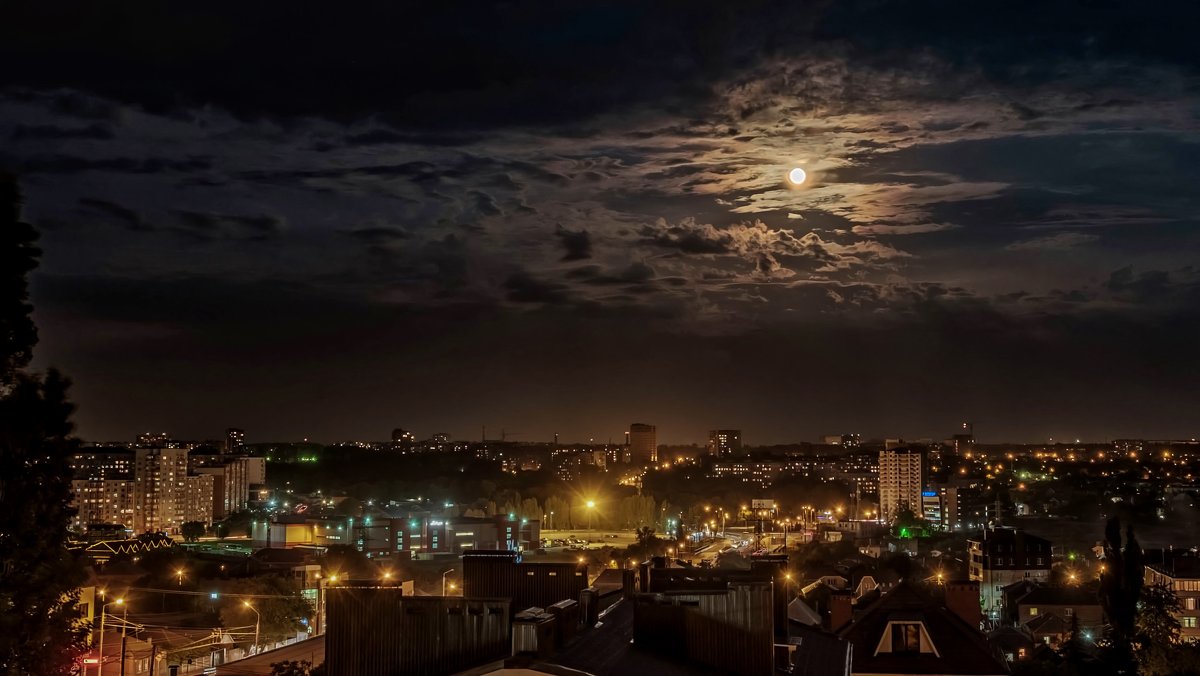 Лунная ночь в городе - Александр Гапоненко