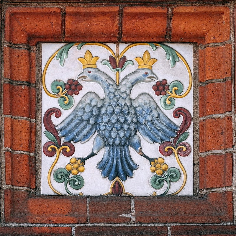 Традиционный ярославский изразец, на фасаде часовни Александра Невского - Николай Белавин