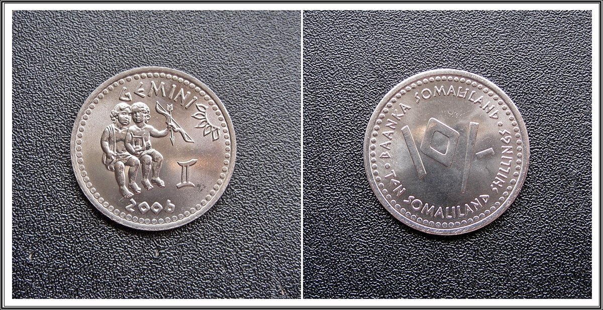 Gemini (Близнецы) Монета Сомали - muh5257 