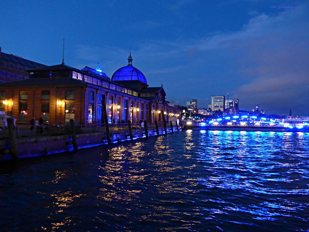 Blaue Nacht Hamburg. Fischmarkt - Nina Yudicheva