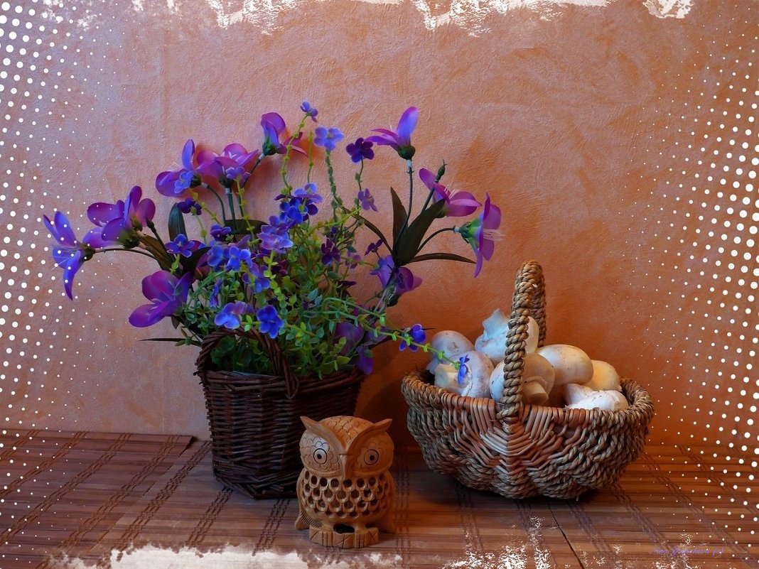 Про совушку, цветы и корзинку с грибами - Nina Yudicheva