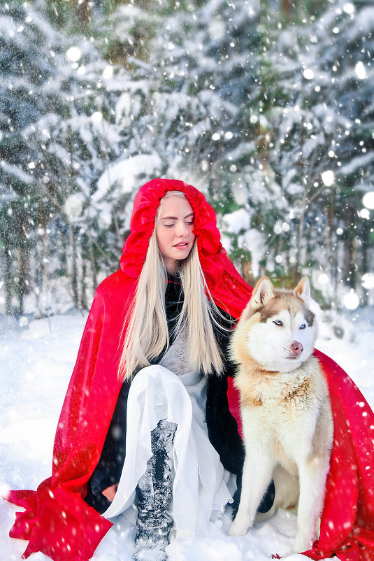 зимняя фотосессия с хаски - Наталья 