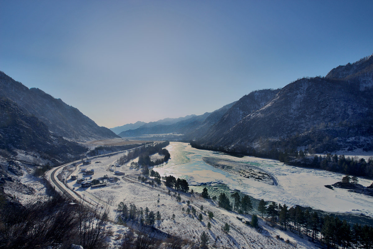 Вид на Катунь в морозный день - Елена Баландина