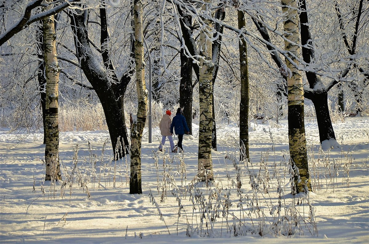 Мальчик и девочка гуляющие по Парку... - Sergey Gordoff