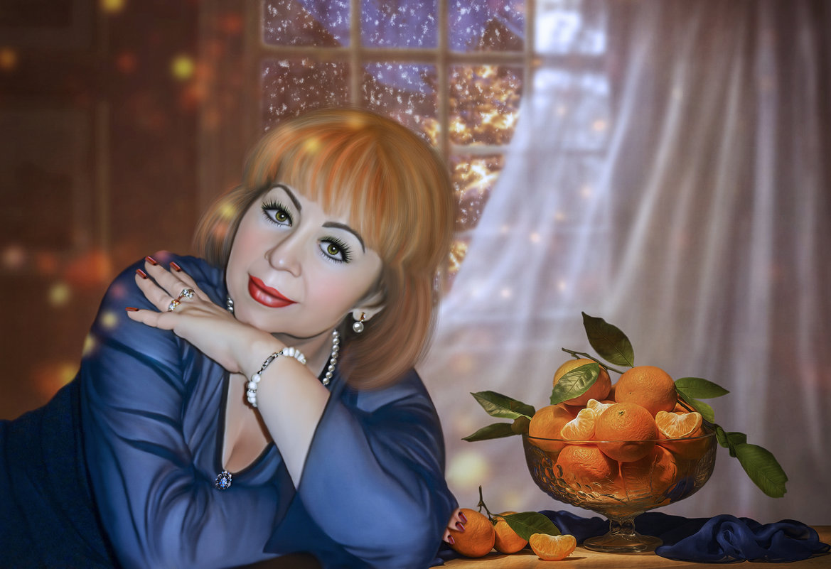 портрет с мандаринами - Татьяна Пыликова