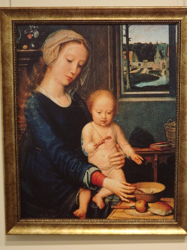 Картина на выставке ложек.Мадонна кормящая младенца. - Нина Андронова