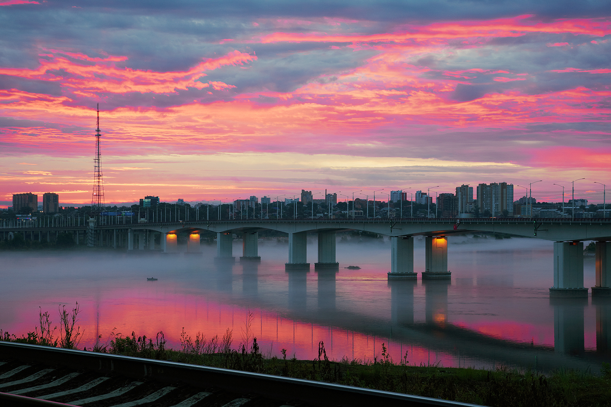 Закат Ангара Иркутск