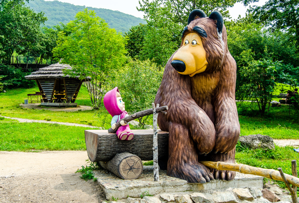Маша медвед Турция парк и медведь